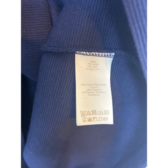 Boden Ellen Ottoman V-Neck Career Dress Size 16L Navy Blue Ribbed Front Pockets - Picture 4 of 14